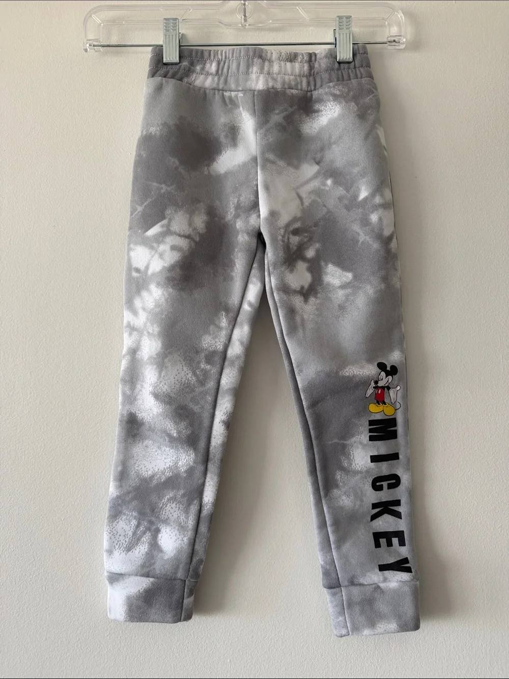 Disney Junior Mickey Mouse Gray Tie Dye Fleece Sweatshirt Joggers Set 4T NWOT